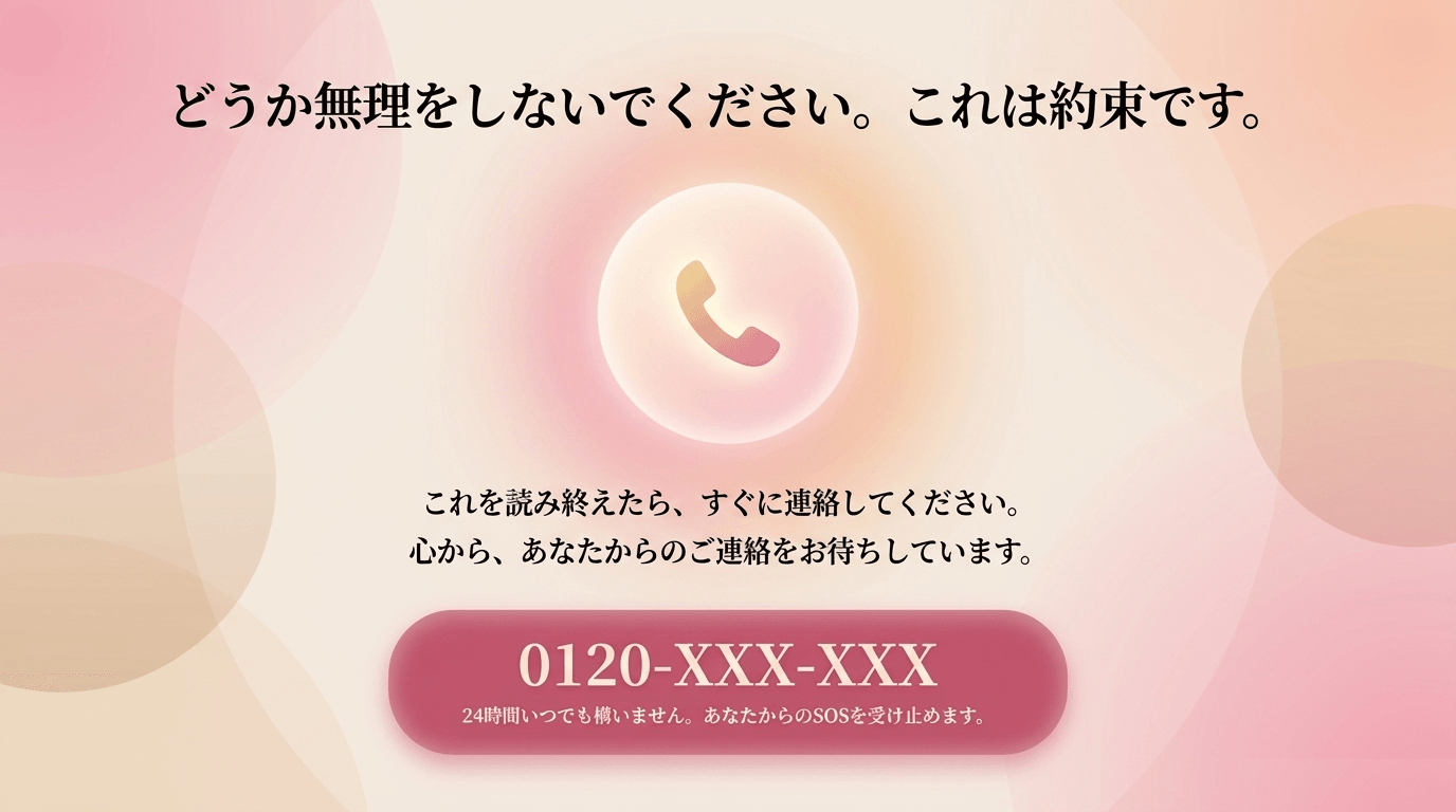 どうか無理をしないでください。これは約束です