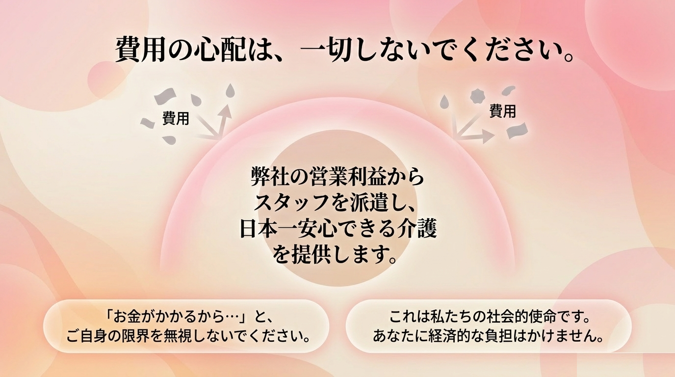 費用の心配は、一切しないでください