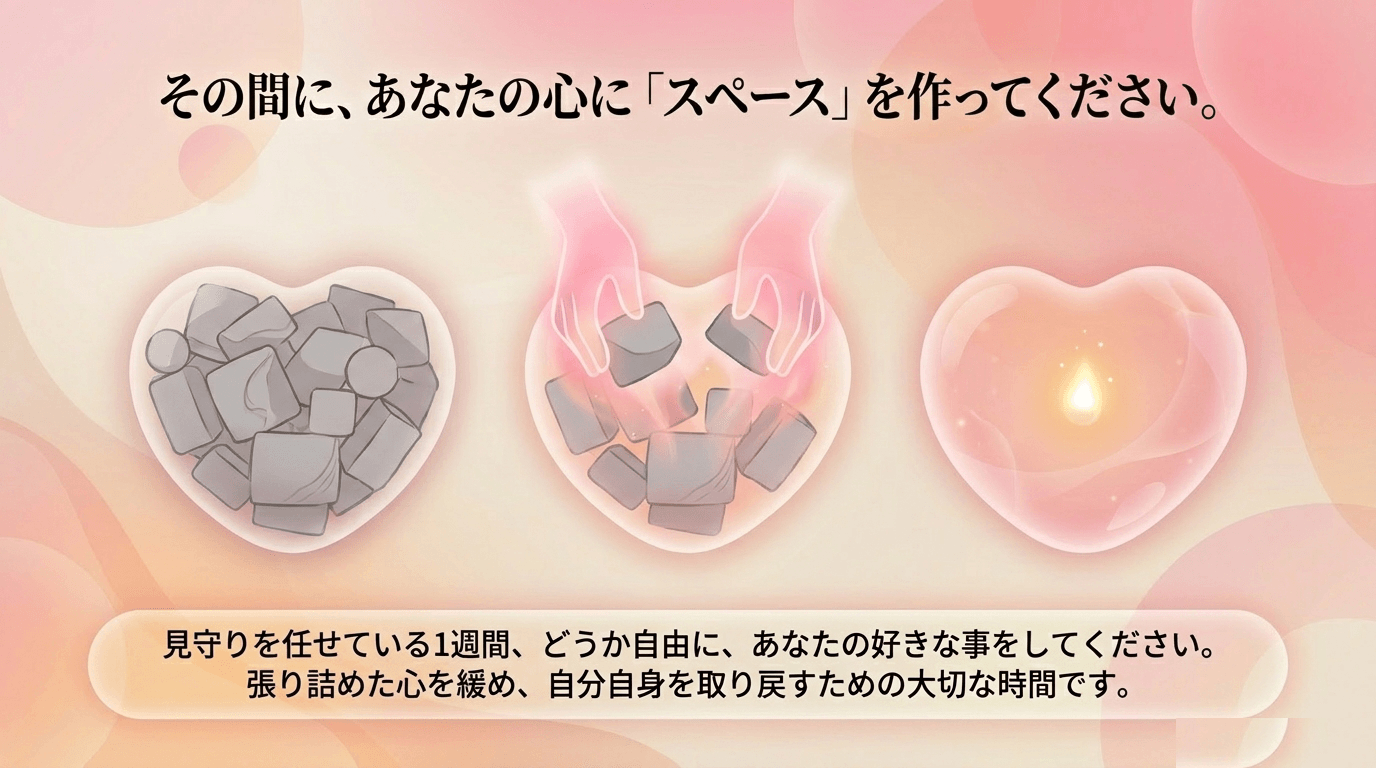 その間に、あなたの心にスペースを作ってください